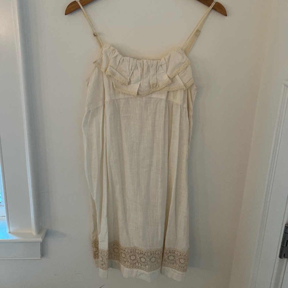 Anthropologie Eloise Lace Accented Cotton Dress, Medium